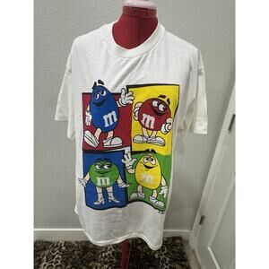 Vintage 90's M&Ms Characters Graphic White T-Shirt Colorful C